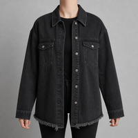 Alberobello Oversized Denim Jacket in Black