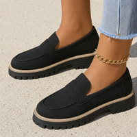 Trani Chunky Platform Loafers in Black