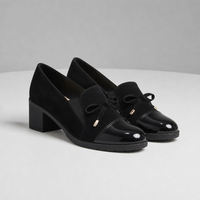 Gijon Bow Detail Loafers in Black