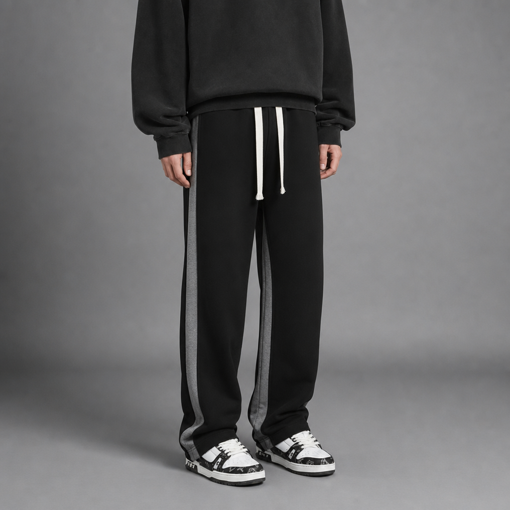 Calvi Side Stripe Sweatpants in Black
