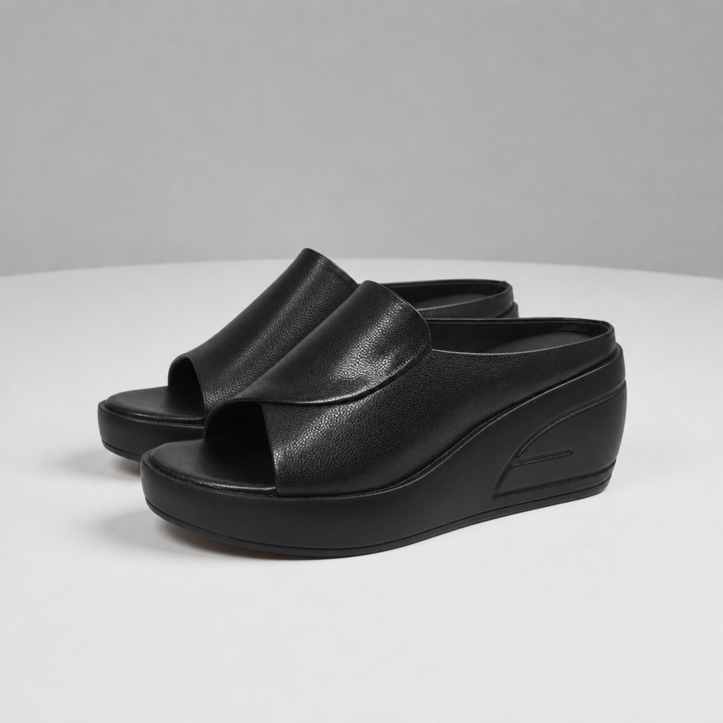 Como Orthopedic Wedge Mules in Black
