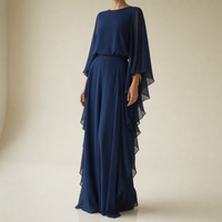 Ericeira Ruffle Chiffon Two-Piece Set in Blue