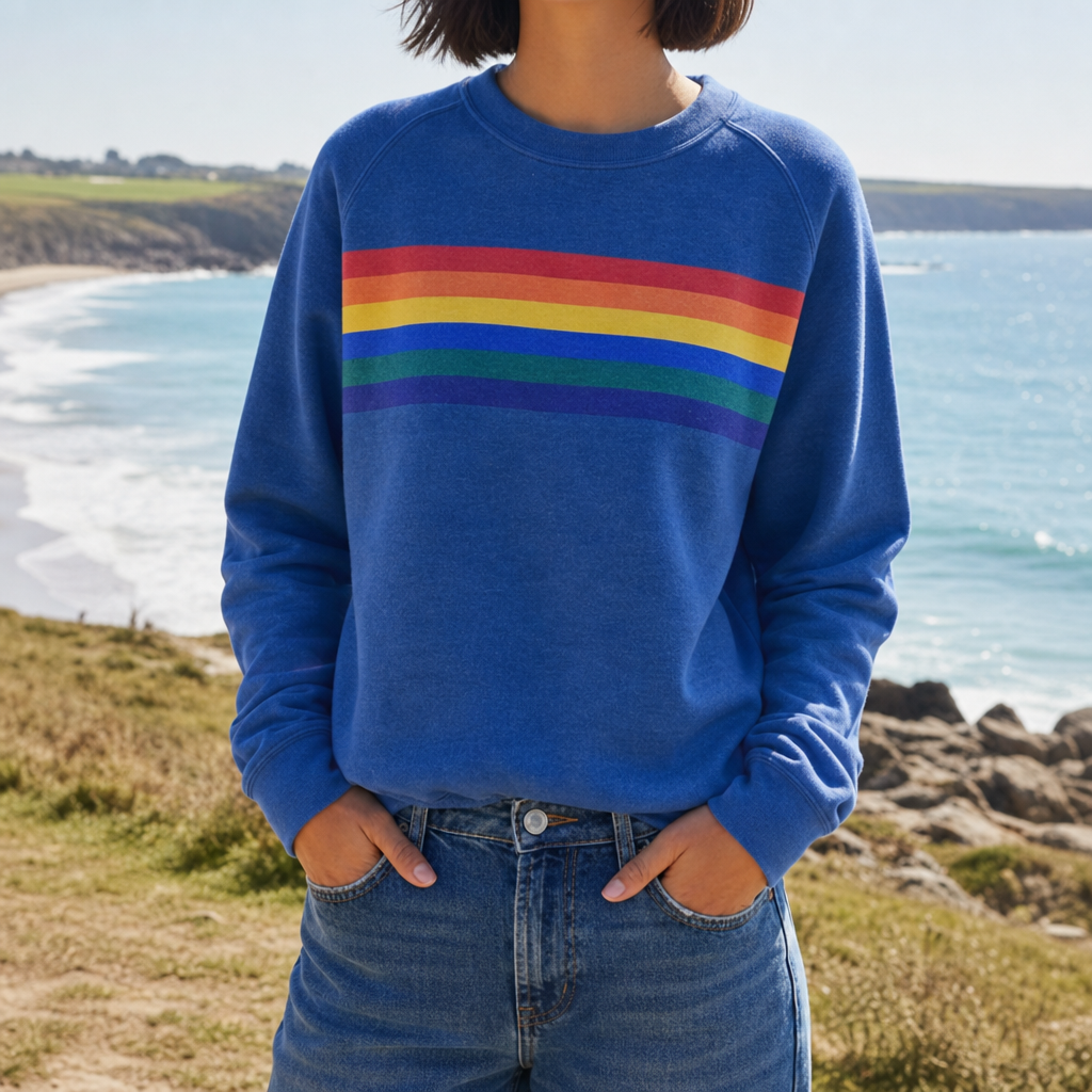 Tivoli Rainbow Stripe Sweatshirt in Blue