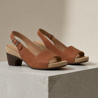 Tavira Orthopedic Heeled Sandals in Brown