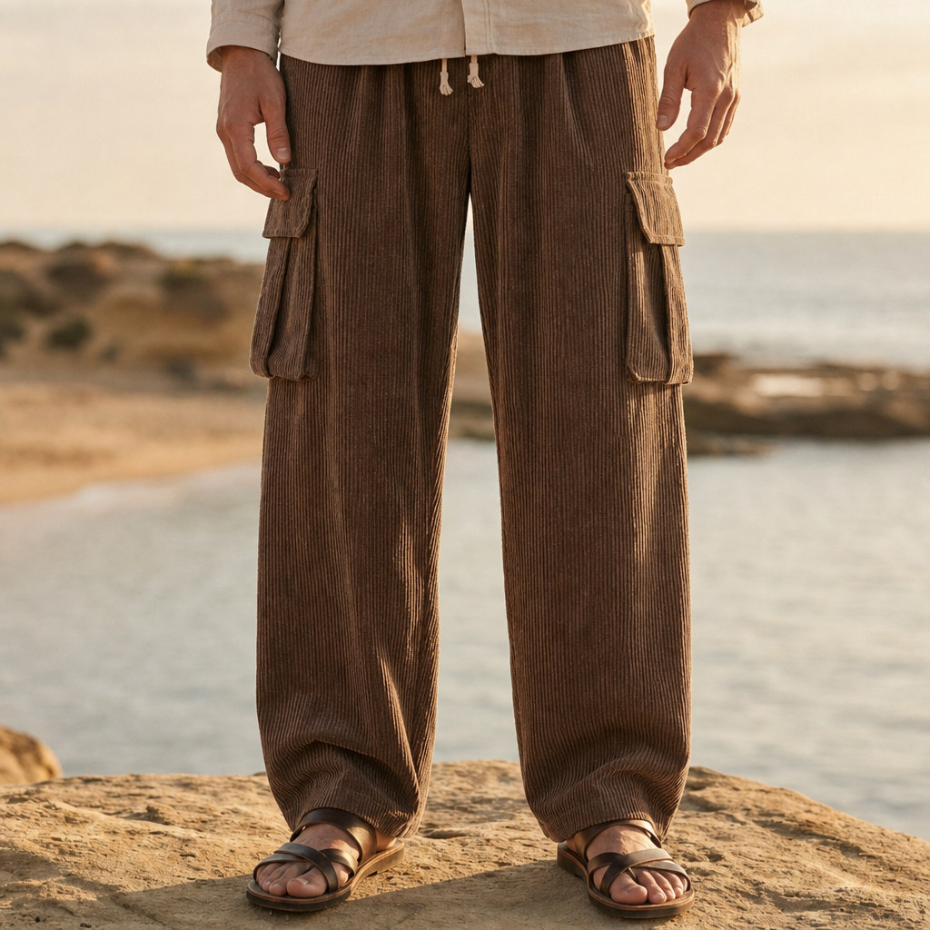 Narbonne Corduroy Cargo Pants in Brown