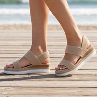 Cartagena Espadrille Platform Sandals in Brown
