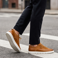 Spoleto Leather Knit Sneakers in Brown