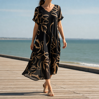 Palamos Abstract Print Midi Dress in Default