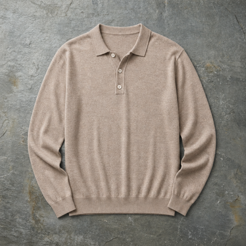 Zakynthos Knit Polo Sweater in Khaki
