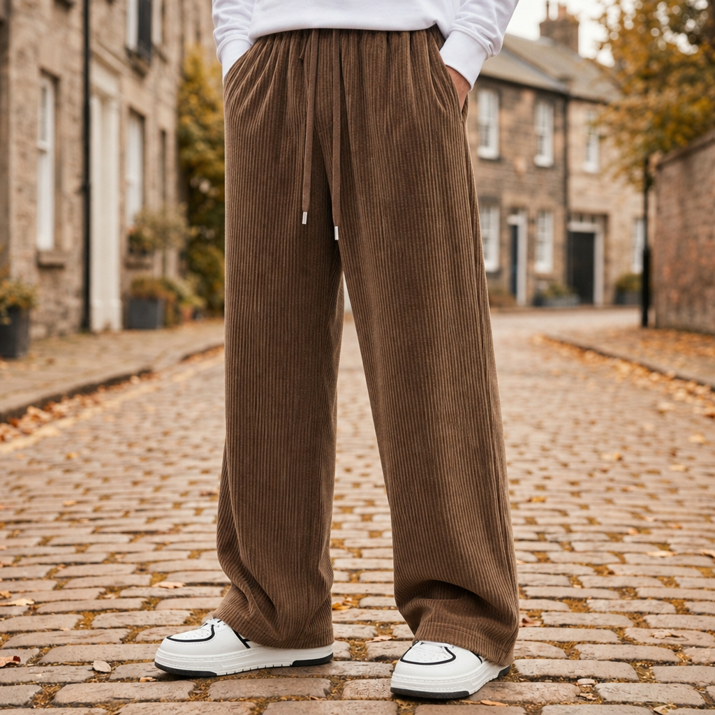 Kakopetria Wide Leg Corduroy Pants in Mocha