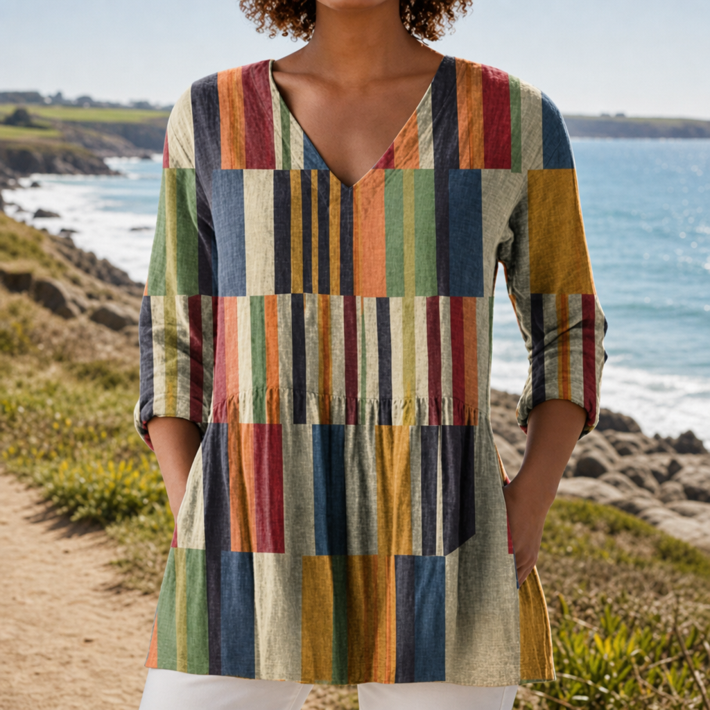 Ragusa Striped Tunic Blouse in Multicolor