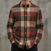 Serifos Plaid Flannel Shirt in Red