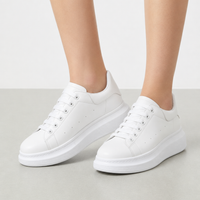 Tarifa White Platform Sneakers in White