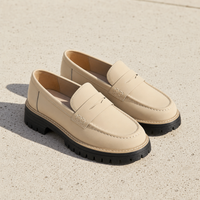 Trani Chunky Platform Loafers in Beige