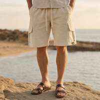 Ravello Cargo Utility Shorts in Beige