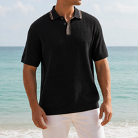 Comillas Knit Polo Shirt in Black