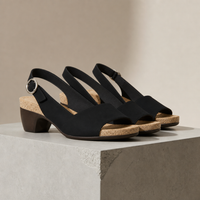 Tavira Orthopedic Heeled Sandals in Black