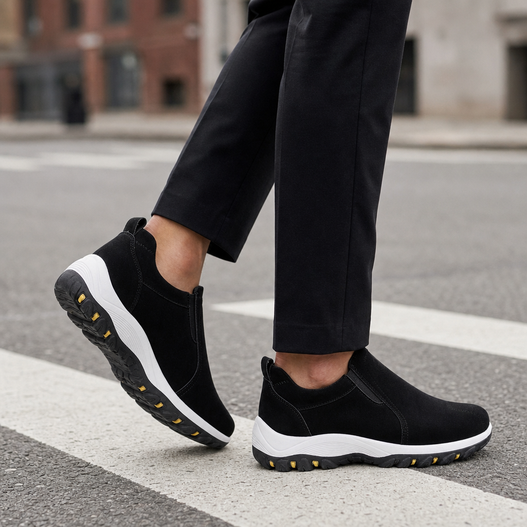 Sesimbra Suede Slip-On Sneakers in Black