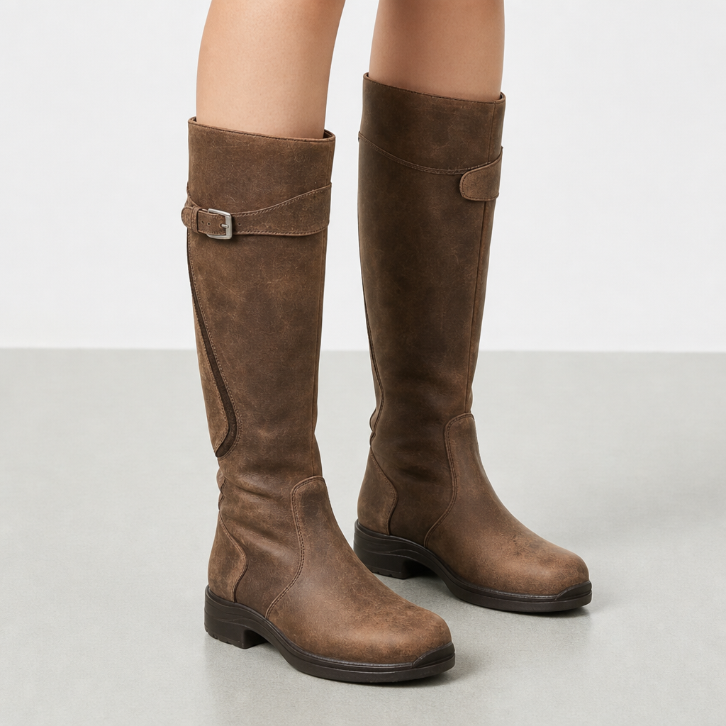 Mojacar Waterproof Leather Riding Boots in Brown