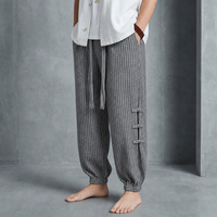 Erice Striped Cotton Joggers in Gray