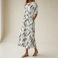 Mantova Floral Print Midi Dress in Green