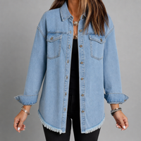 Alberobello Oversized Denim Jacket in Light Blue