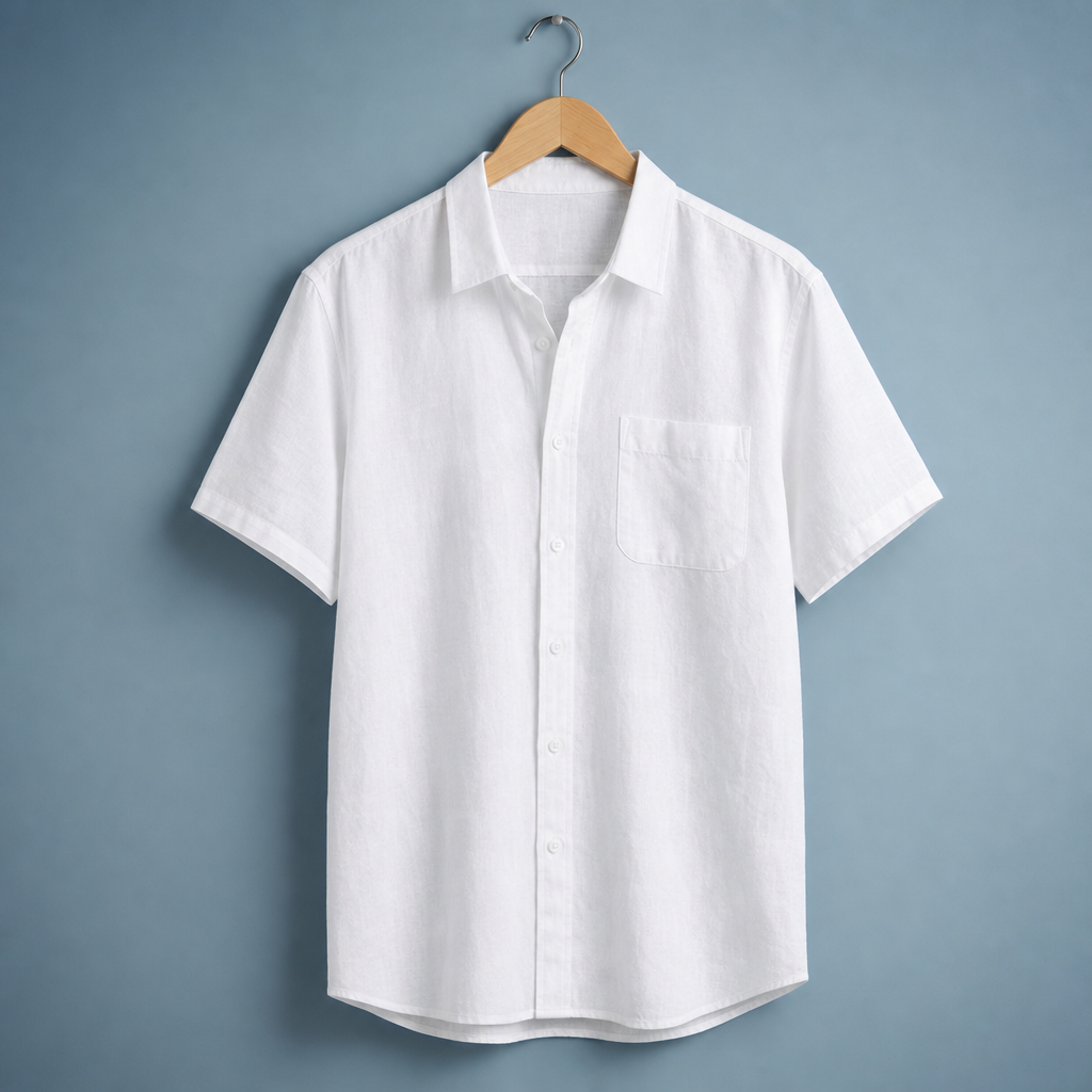 Frigiliana Linen Short Sleeve Shirt in White