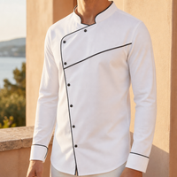 Elvas Asymmetric Slim Fit Shirt in White