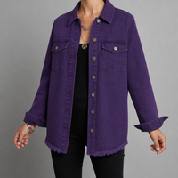 Alberobello Oversized Denim Jacket in Purple
