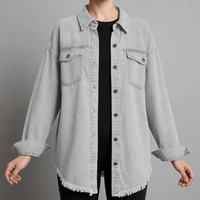 Alberobello Oversized Denim Jacket in Gray