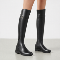 Mojacar Waterproof Leather Riding Boots in Black
