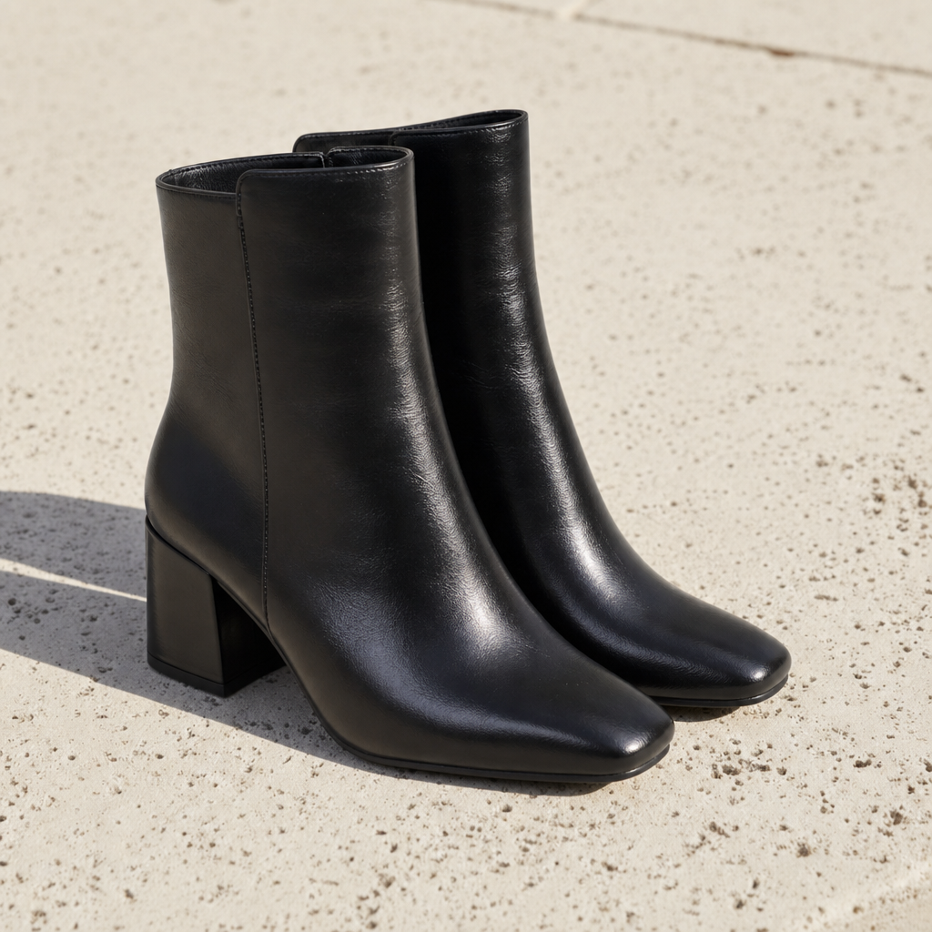 Beaulieu Block Heel Ankle Boots in Black