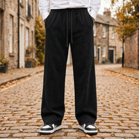 Kakopetria Wide Leg Corduroy Pants in Black
