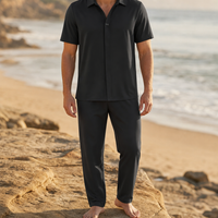 Guimaraes Ice Silk Two-Piece Set in Black