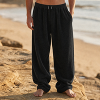 Calpe Wide Leg Corduroy Pants in Black