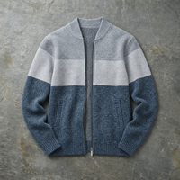 Gordes Striped Zip Cardigan in Blue