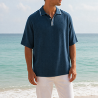 Comillas Knit Polo Shirt in Dark Blue
