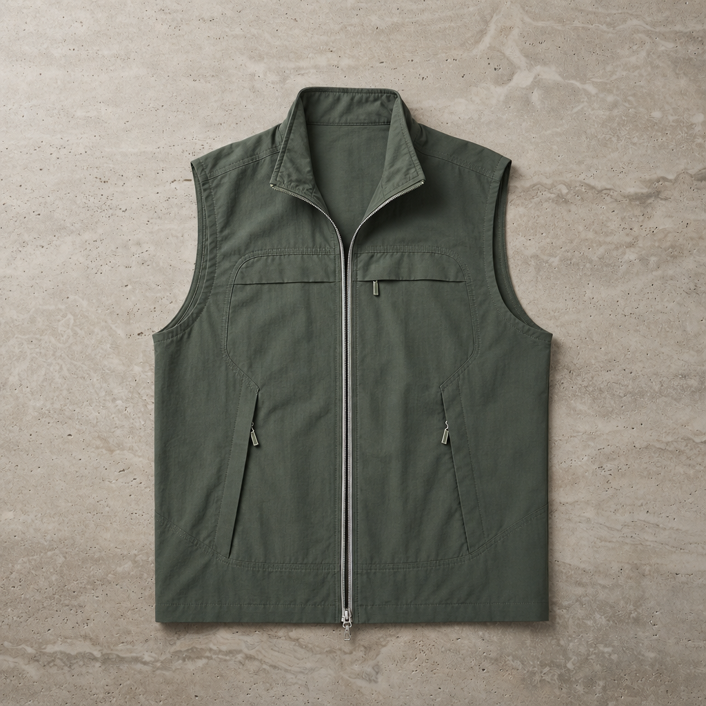 Merida Lightweight Zip Vest in Dark Green