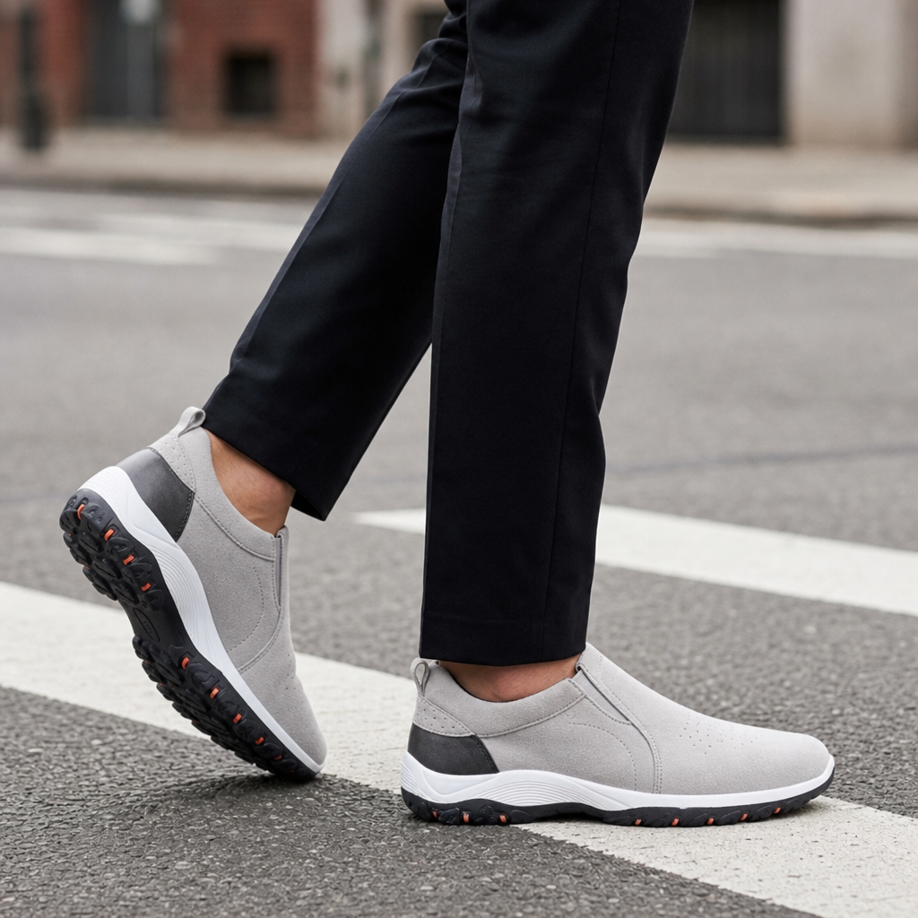 Sesimbra Suede Slip-On Sneakers in Gray