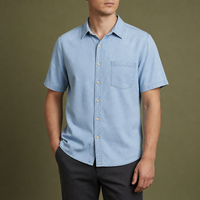 Ierapetra Short Sleeve Denim Shirt in Light Blue