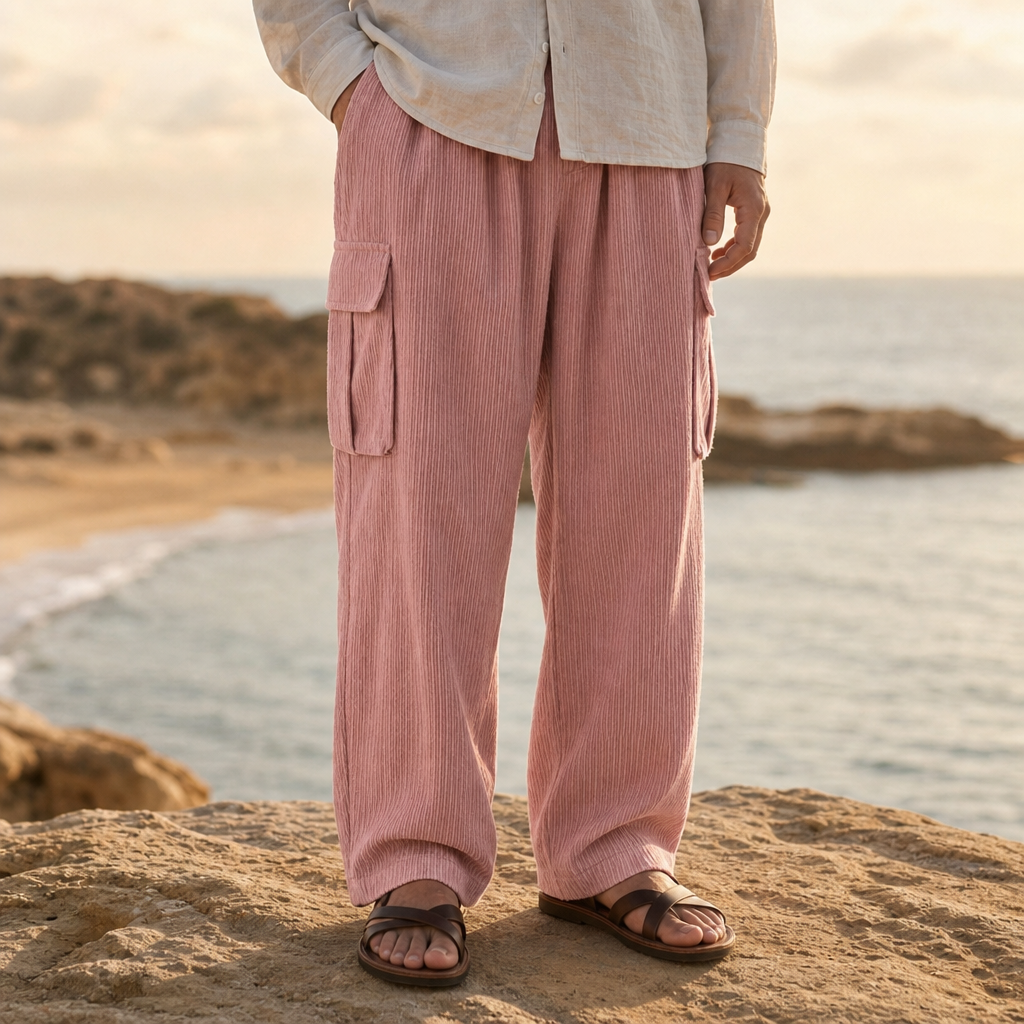 Narbonne Corduroy Cargo Pants in Pink