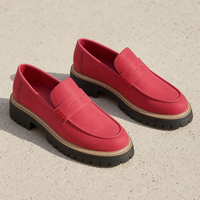 Trani Chunky Platform Loafers in Red