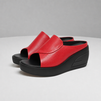 Como Orthopedic Wedge Mules in Red