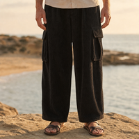 Narbonne Corduroy Cargo Pants in Black