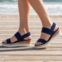 Cartagena Espadrille Platform Sandals in Blue