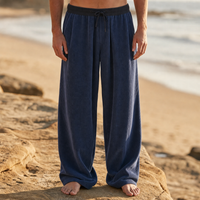 Calpe Wide Leg Corduroy Pants in Dark Blue