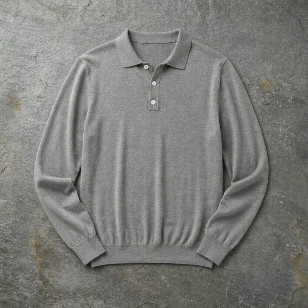 Zakynthos Knit Polo Sweater in Gray