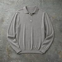 Zakynthos Knit Polo Sweater in Gray