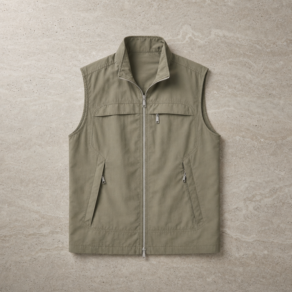 Merida Lightweight Zip Vest in Khaki