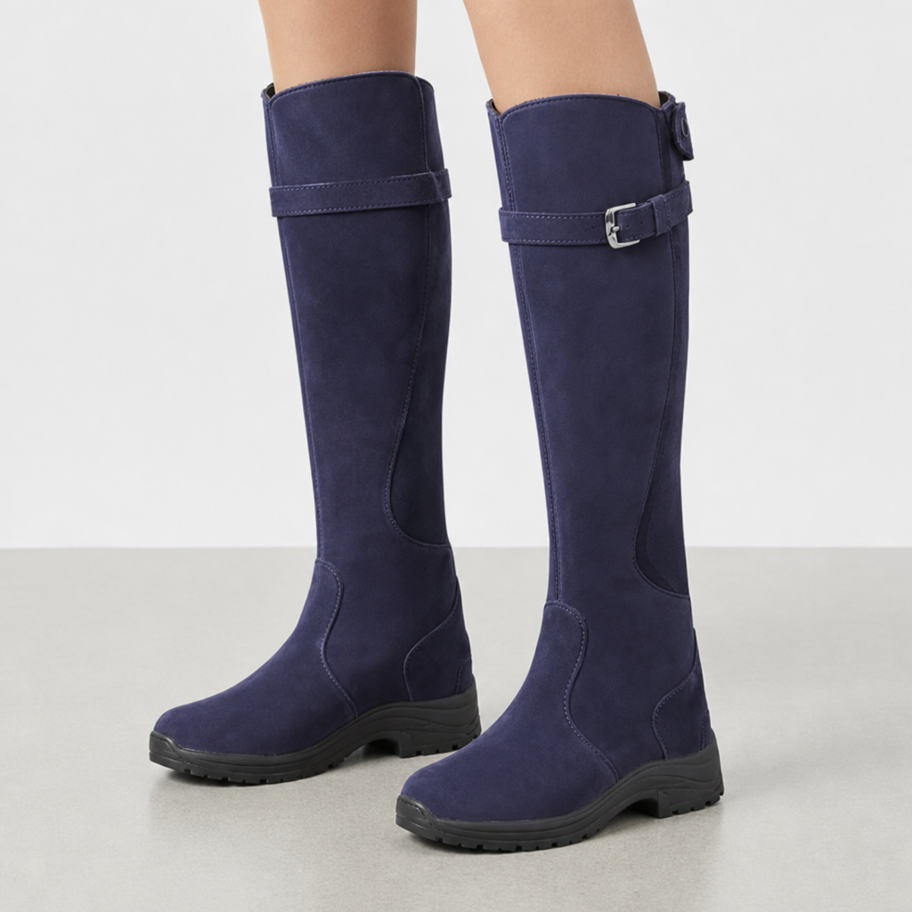 Mojacar Waterproof Leather Riding Boots in Purple
